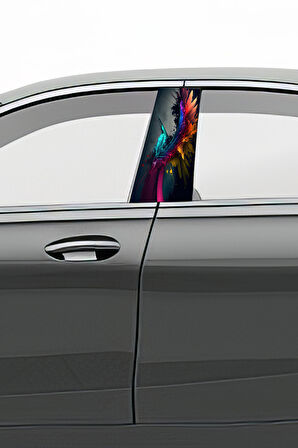 Araç Kapı Direk Kaplama Folyosu Desenli (Sağ Sol Takım) (2 Adet) - 22x50 Cm