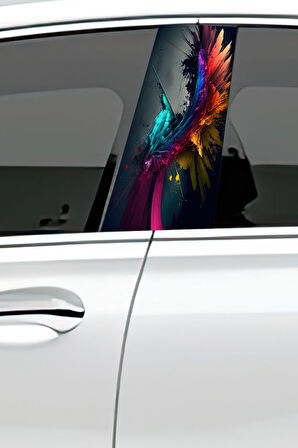 Araç Kapı Direk Kaplama Folyosu Desenli (Sağ Sol Takım) (2 Adet) - 22x50 Cm