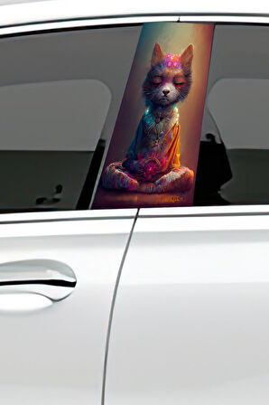 Araç Kapı Direk Kaplama Folyosu Desenli (Sağ Sol Takım) (2 Adet) - 22x50 Cm