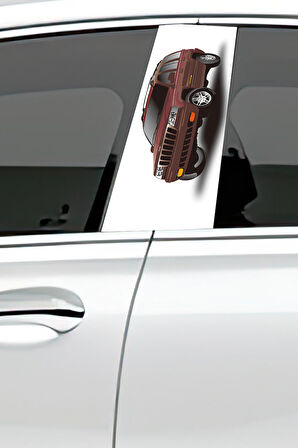 Araç Kapı Direk Kaplama Folyosu Desenli (Sağ Sol Takım) (2 Adet) - 22x50 Cm