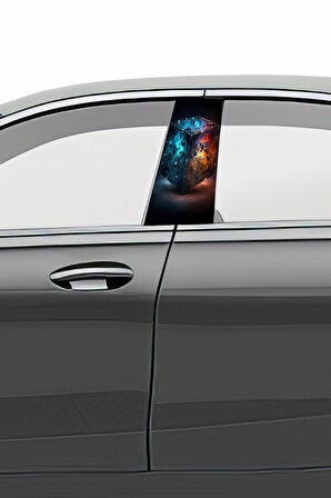 Araç Kapı Direk Kaplama Folyosu Desenli (Sağ Sol Takım) (2 Adet) - 22x50 Cm