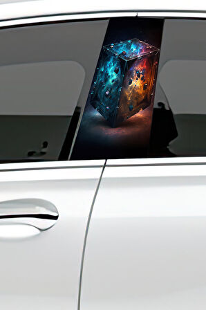 Araç Kapı Direk Kaplama Folyosu Desenli (Sağ Sol Takım) (2 Adet) - 22x50 Cm