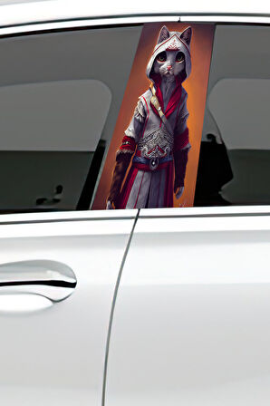 Araç Kapı Direk Kaplama Folyosu Desenli (Sağ Sol Takım) (2 Adet) - 22x50 Cm