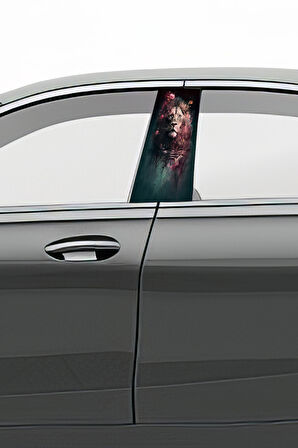 Araç Kapı Direk Kaplama Folyosu Desenli (Sağ Sol Takım) (2 Adet) - 22x50 Cm