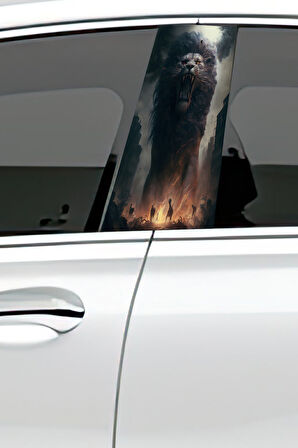 Araç Kapı Direk Kaplama Folyosu Desenli (Sağ Sol Takım) (2 Adet) - 22x50 Cm