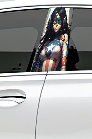 Araç Kapı Direk Kaplama Folyosu Desenli (Sağ Sol Takım) (2 Adet) - 22x50 Cm