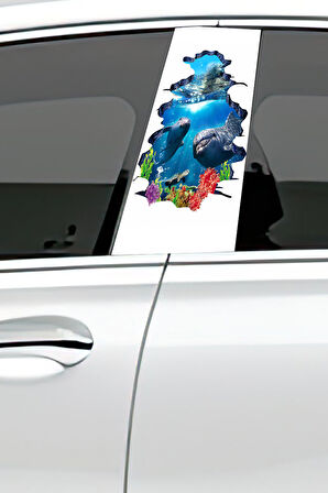 Araç Kapı Direk Kaplama Folyosu Desenli (Sağ Sol Takım) (2 Adet) - 22x50 Cm