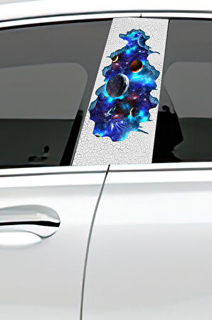 Araç Kapı Direk Kaplama Folyosu Desenli (Sağ Sol Takım) Uyumlu (2 Adet) - 22x50 cm