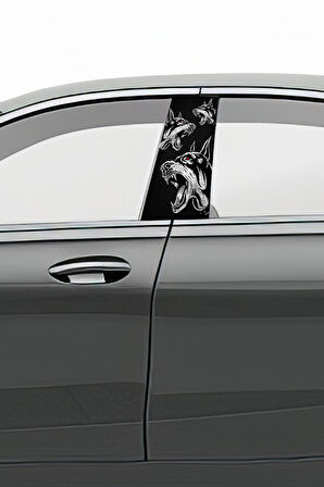 Araç Kapı Direk Kaplama Folyosu Desenli (Sağ Sol Takım) (2 Adet) - 22x50 Cm