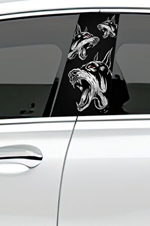 Araç Kapı Direk Kaplama Folyosu Desenli (Sağ Sol Takım) (2 Adet) - 22x50 Cm