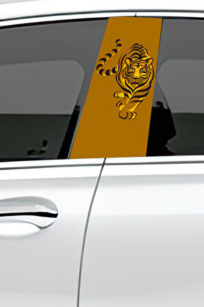 Araç Kapı Direk Kaplama Folyosu Desenli (Sağ Sol Takım) (2 Adet) - 22x50 Cm