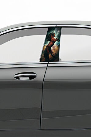 Araç Kapı Direk Kaplama Folyosu Desenli (Sağ Sol Takım) (2 Adet) - 22x50 Cm