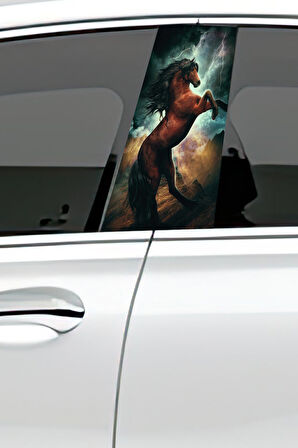 Araç Kapı Direk Kaplama Folyosu Desenli (Sağ Sol Takım) (2 Adet) - 22x50 Cm