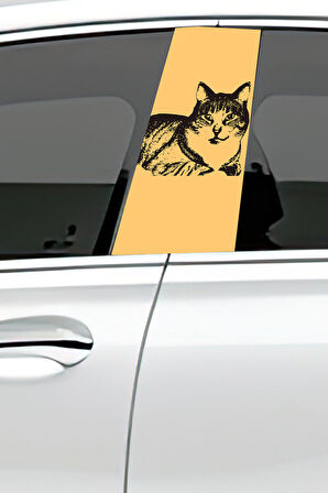 Araç Kapı Direk Kaplama Folyosu Desenli (Sağ Sol Takım) (2 Adet) - 22x50cm Uyumlu