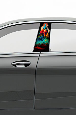 Araç Kapı Direk Kaplama Folyosu Desenli (Sağ Sol Takım) (2 Adet) - 22x50 Cm