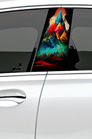 Araç Kapı Direk Kaplama Folyosu Desenli (Sağ Sol Takım) (2 Adet) - 22x50 Cm