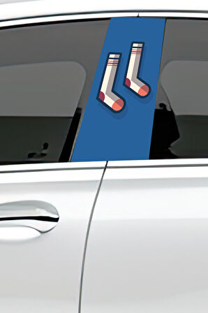 Araç Kapı  Uyumlu Direk Kaplama Folyosu Desenli (Sağ Sol Takım) (2 Adet) - 22x50 Cm