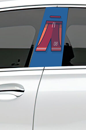 Araç Kapı Direk Kaplama Folyosu Desenli (Sağ Sol Takım) (2 Adet) - 22x50 Cm