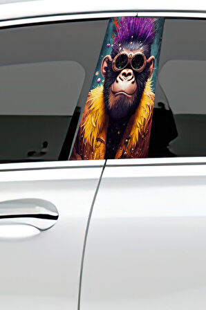 Araç Kapı Direk Kaplama Folyosu Desenli (Sağ Sol Takım) (2 Adet) - 22x50 Cm