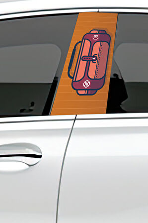 Araç Kapı Direk Kaplama Folyosu Desenli (Sağ Sol Takım) (2 Adet) - 22x50 Cm