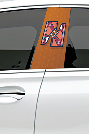 Araç Kapı  Uyumlu Direk Kaplama Folyosu Desenli (Sağ Sol Takım) (2 Adet) - 22x50 Cm