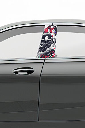 Araç Kapı Direk Kaplama Folyosu Desenli (Sağ Sol Takım) (2 Adet) - 22x50 Cm