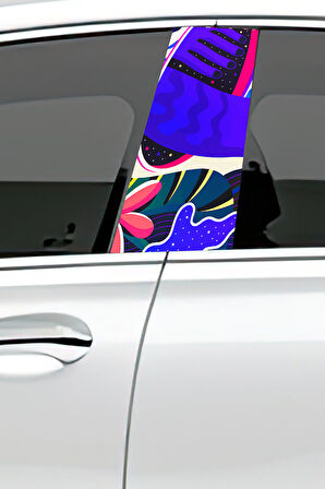 Araç Kapı Direk Kaplama Folyosu Desenli (Sağ Sol Takım) (2 Adet) - 22x50 Cm