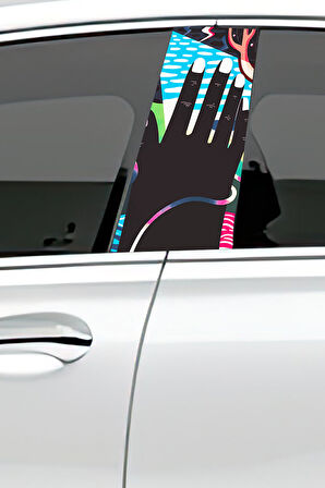 Araç Kapı Direk Kaplama Folyosu Desenli (Sağ Sol Takım) (2 Adet) - 22x50 Cm