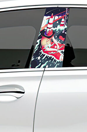 Araç Kapı Direk Kaplama Folyosu Desenli (sağ Sol Takım) (2 Adet) - 22x50 Cm