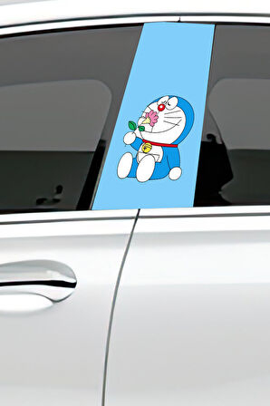 Araç Kapı Uyumlu  Direk Kaplama Folyosu Desenli (Sağ Sol Takım) (2 Adet) - 22x50 Cm