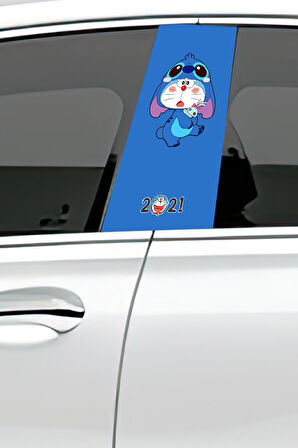 Araç Kapı Direk Kaplama Folyosu Desenli  Sağ Sol Takım 2 Adet  22x50 cm