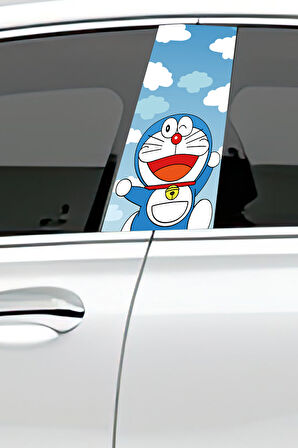 Araç Kapı Direk Kaplama Folyosu Desenli (Sağ Sol Takım) (2 Adet) - 22x50 Cm