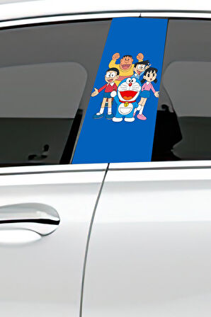 Araç Kapı Direk Kaplama Folyosu Desenli  Sağ Sol Takım 2 Adet  22x50 cm