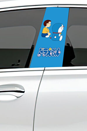 Araç Kapı Direk Kaplama Folyosu Desenli (Sağ Sol Takım) (2 Adet) -Uyumlu  22x50 cm