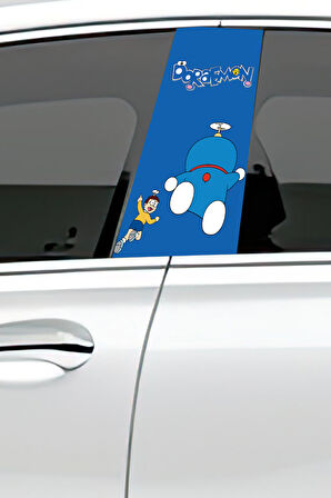 Araç Kapı Direk Kaplama Folyosu Desenli (Sağ Sol Takım) (2 Adet) - 22x50 Cm