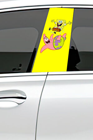 Araç Kapı Direk Kaplama Folyosu Desenli  Uyumlu(Sağ Sol Takım) (2 Adet) - 22x50 Cm