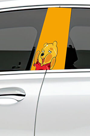 Araç Kapı Direk Kaplama Folyosu Desenli (Sağ Sol Takım) (2 Adet) - 22x50 Cm