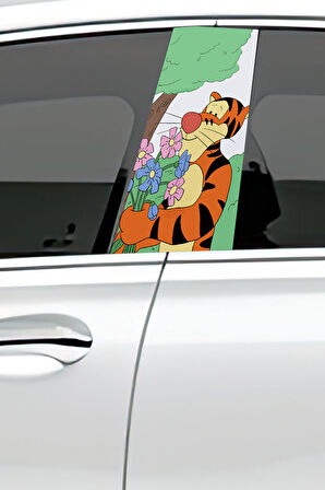 Araç Kapı Direk Kaplama Folyosu Desenli (Sağ Sol Takım) (2 Adet) - 22x50 Cm