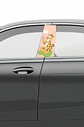 Araç Kapı Direk Kaplama Folyosu Desenli (Sağ Sol Takım) (2 Adet) - 22x50 Cm