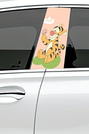 Araç Kapı Direk Kaplama Folyosu Desenli (Sağ Sol Takım) (2 Adet) - 22x50 Cm