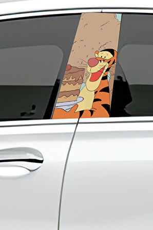 Araç Kapı Direk Kaplama Folyosu Desenli (Sağ Sol Takım) (2 Adet) - 22x50 Cm