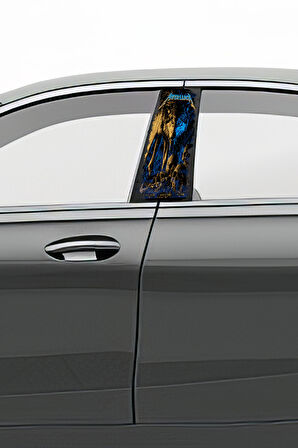 Araç Kapı Direk Kaplama Folyosu Desenli (Sağ Sol Takım) (2 Adet) - 22x50 Cm