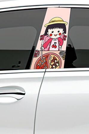 Araç Kapı Direk Kaplama Folyosu Desenli (Sağ Sol Takım) (2 Adet) - 22x50 Cm