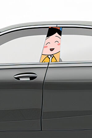 Araç Kapı  Uyumlu Direk Kaplama Folyosu Desenli (Sağ Sol Takım) (2 Adet) - 22x50 Cm