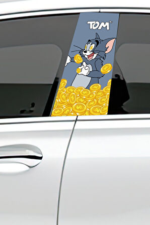 Araç Kapı Direk Kaplama Folyosu Desenli  Sağ Sol Takım 2 Adet  22x50 cm