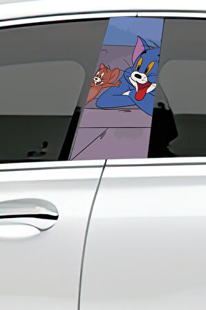 Araç Kapı Direk Kaplama Folyosu Desenli (Sağ Sol Takım) (2 Adet) - 22x50 Cm