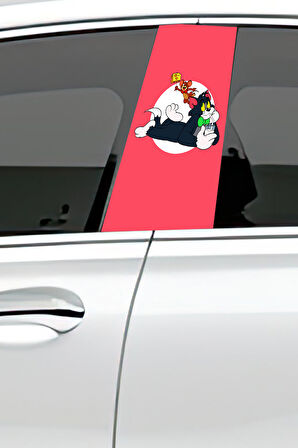 Araç Kapı Direk Kaplama Folyosu Desenli (Sağ Sol Takım) (2 Adet) - 22x50 Cm