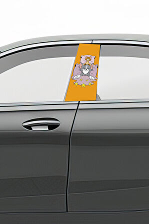 Araç Kapı Direk Kaplama Folyosu Desenli (Sağ Sol Takım) (2 Adet) - 22x50 Cm