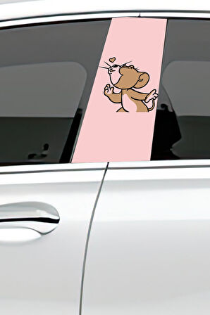 Araç Kapı Direk Kaplama Folyosu Desenli (Sağ Sol Takım) (2 Adet) - 22x50 Cm