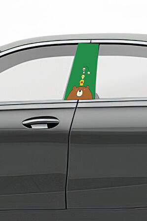 Araç Kapı Direk Kaplama Folyosu Desenli (Sağ Sol Takım) (2 Adet) - 22x50 Cm